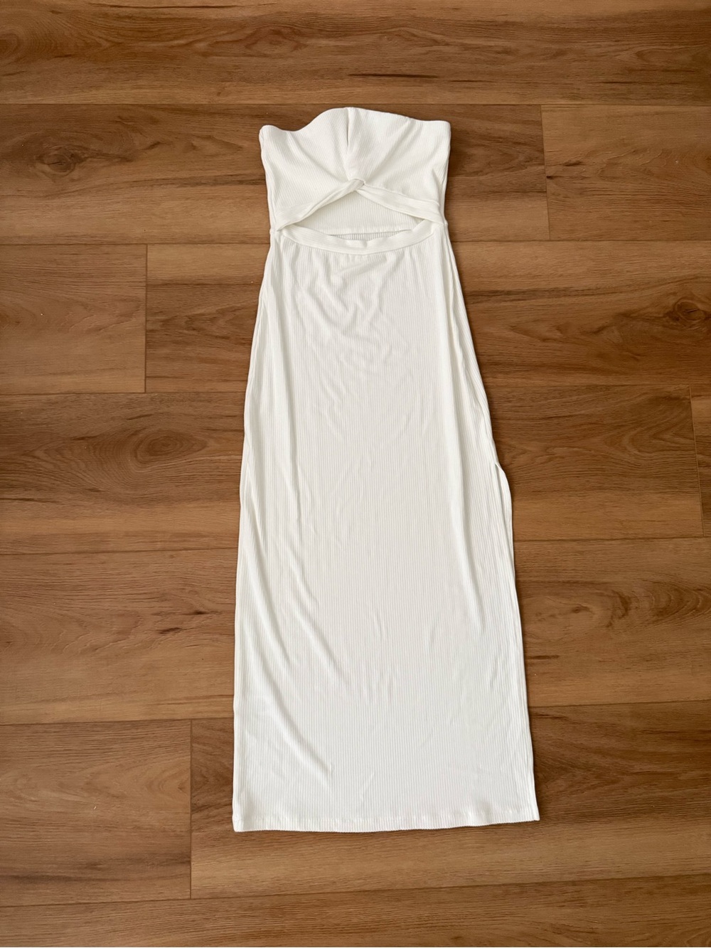 Strapless Twist Front Maxi Dress - White